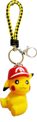 

Toy Mela Pokemon Pikachu Red Hat Japanese Anime 7-8 Cm Figure Mini Toy Keychain- Yellow Key Chain