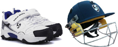 

SG Combo of Two, one Pair 'Century' Cricket Studd (Color On Availability) and one 'Smartech' Helmet- Cricket Kit