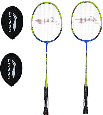 

Li-Ning Smash XP-810 (Pack of 2) Green, Blue Strung Badminton Racquet(G4 - 3.25 Inches, 88 g), Blue;green