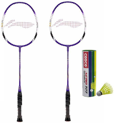 

Li-Ning Q20 Strung Badminton Racket with Aero Nylon 727 Shuttle cock Badminton Kit