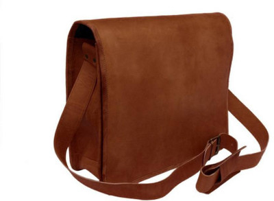 iHandikart 13 inch Expandable Laptop Messenger Bag(Brown)