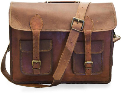 

iHandikart 18 inch Expandable Laptop Messenger Bag(Brown)