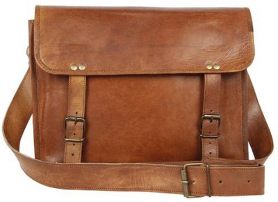 iHandikart 15 inch Expandable Laptop Messenger Bag(Brown)