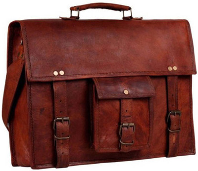 

iHandikart 18 inch Expandable Laptop Messenger Bag(Brown)