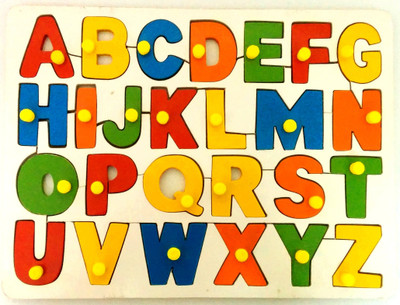Kids English Alphabets - Uppercase with Knob - Made In India(Multicolor)