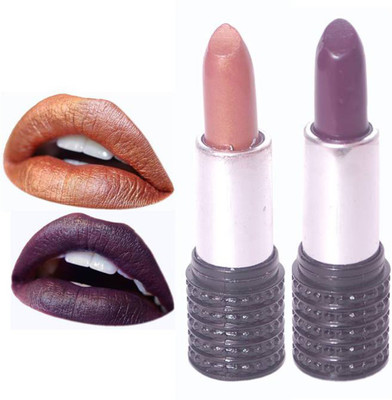 

Makeup Mania Moist. Matte Lipstick, Satin Soft, Vibrant Combo of Two(Golden Copper, Eggplant Purple)