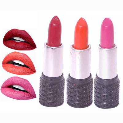 

Makeup Mania Moist. Matte Lipstick, Satin Soft, Vibrant Combo of Three(Red, Pink, Orange)