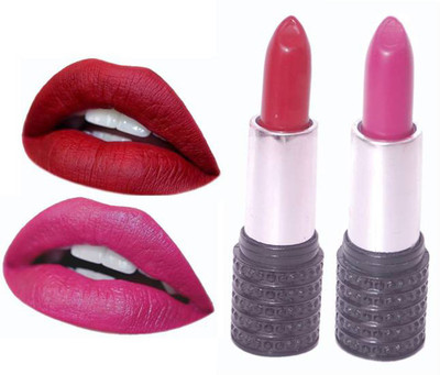 

Makeup Mania Moist. Matte Lipstick, Satin Soft, Vibrant Combo of Two(Red, Pink)