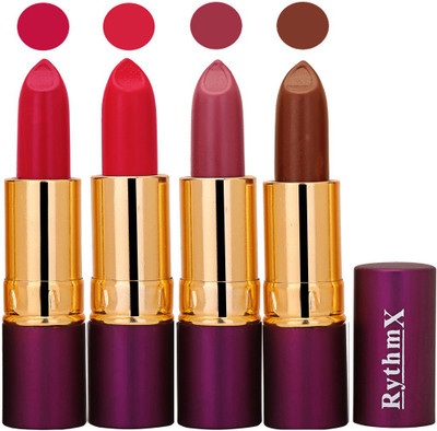 

Rythmx Bright Mazanta,Royal Pink,Mauvish Purple,Brown Long Lasting Lisptick Set(Bright Mazanta,Royal Pink,Mauvish Purple,Brown)
