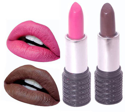 

Makeup Mania Moist. Matte Lipstick, Satin Soft, Vibrant Combo of Two(Pink, Brown, 7.6 g)