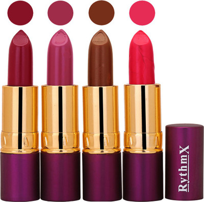 

Rythmx Mauvish purple,Light Purple,Brown,Hot Pink Long Lasting Lisptick Set(Mauvish purple,Light Purple,Brown,Hot Pink)