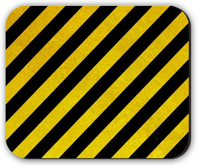 

Fantaboy Black Yellow Stripe Printed Mouse Pad Mousepad(Multicolor)
