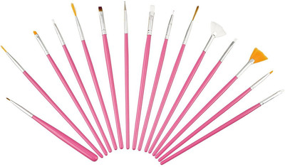 

Gugzy 15pcs Nail Art Design Painting Drawing UV Polish Brush Tools Set Kit(Pink)