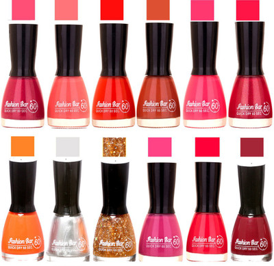 

Fashion Bar Morden shade Nail Polish 26 Multicolor(Pack of 12)