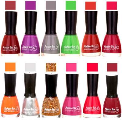 

Fashion Bar Morden shade Nail Polish 35 Multicolor(Pack of 12)