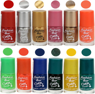 

Fashion Bar Stylish Color Nail polish Set 88 Multicolor(Pack of 12)