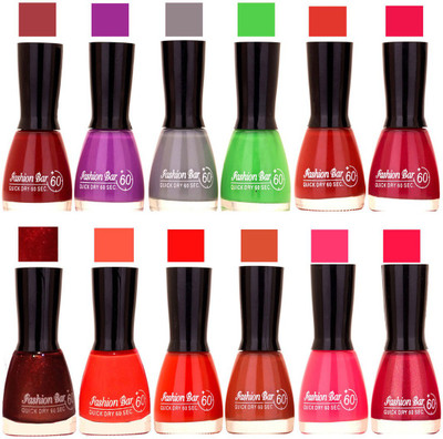

Fashion Bar Morden shade Nail Polish 38 Multicolor(Pack of 12)