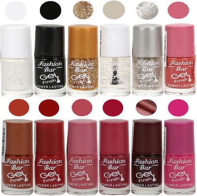 

Fashion Bar Stylish Color Nail polish Set 80 Multicolor(Pack of 12)