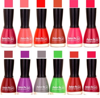 

Fashion Bar Morden shade Nail Polish 25 Multicolor(Pack of 12)