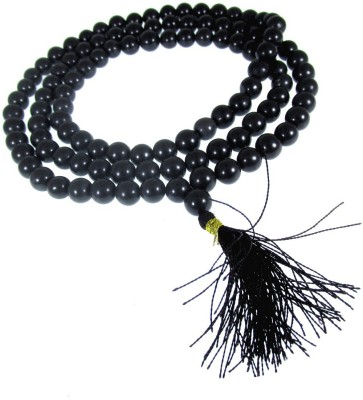 SHIVOHAM Chamatkari Black Hakik Mala 108 Beads Stone Chain