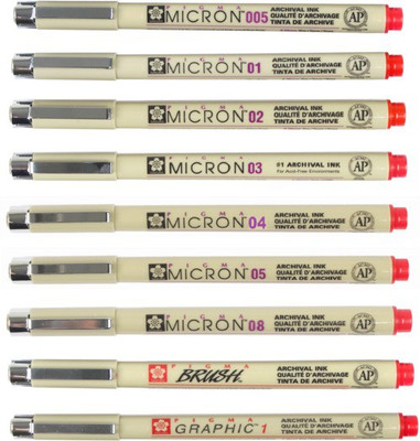 

Sakura Pigma Micron Set Calligraphy(Pack of 9)