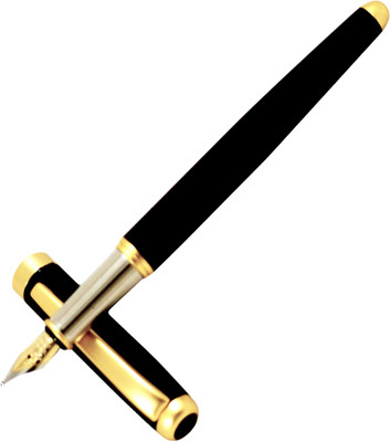 

Auteur Stylish, Black Matt Finish, Made In India Series, With Gold Trims Fountain Pen