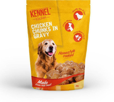 

kennel kitchen Chicken Chunks in Gravy 100 gms(pack of 5) Chicken 0.5 kg Wet Dog Food(Pack of 5)