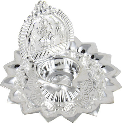 

GoldGiftIdeas Lakshmiji Diya for Pooja, Pooja Items for Home, Silver Plated(1 Pieces, Silver)