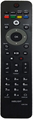 LipiWorld UN154 LCD LED TV Universal Compatible For  LCD LED TV Philips Remote Controller(Black)