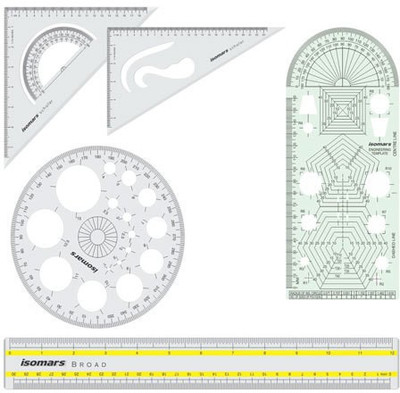 

Isomars Engineering Template Combo Ruler(Set of 5, Clear)