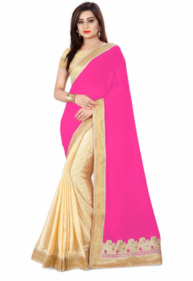 Sonu Creation Embroidered Bollywood Georgette, Silk Saree(Multicolor) Flipkart