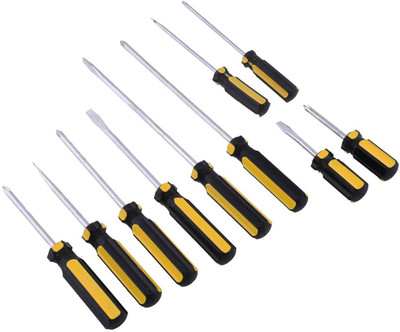 

Hunting Hobby 10 Pieces (Black and Yellow) Standard Screwdriver Set(Pack of 10), Yellow;black
