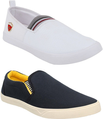 

Chevit Men's Combo Pack of 2 Premium Loafers, Loafers For Men(White, Blue