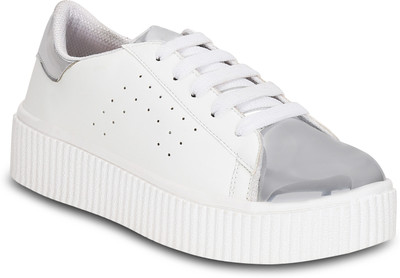 

Get Glamr Bertie Low-top Sneakers For Women(White, Grey