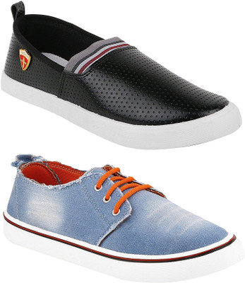 

Chevit Men's Combo Pack of 2 Loafers Casuals For Men(Multicolor, Black & blue