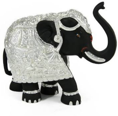 

Amman Beautiful Elephant Idol In Silver Plated Black Colour Decorative Showpiece - 4 cm(Silver Plated, Black)