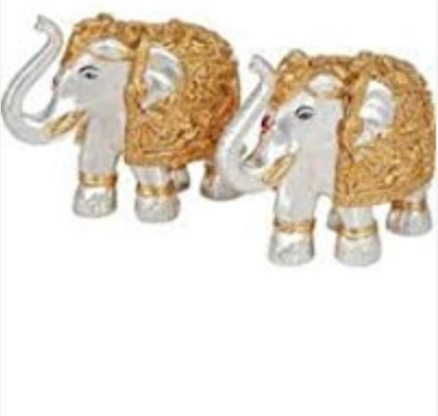 

Amman Beautiful Elephant Idol In Silver plated Gold Color Decorative Showpiece - 4 cm(Silver Plated, Gold)