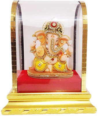 

Aarna Craft Ganpati Bappa with Pearl & Diamond studded | Small Size | For Home or Office Pooja/ Puja | Perfect for Diwali, Dussehra or Dhanteras Gift Decorative Showpiece - 15 cm(Crystal, Multicolor)