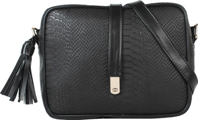 

Lychee Bags Girls Casual Black PU Sling Bag