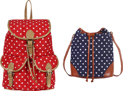 

Lychee Bags Girls Casual Red, Blue Canvas Sling Bag, Blue;red