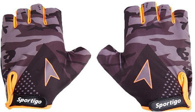 

Sportigo CAMO GYM Gloves Grey/Orange Gym & Fitness Gloves (M, Grey), Grey black orange