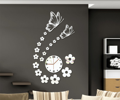 

Naveed Arts  Acrylic wall clock Sticker(Pack of 1, Silver mirror