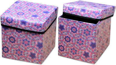 

Shreejee Purple Flower Stool DB Storage Box(Multicolor)