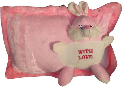 

kaykon Cute Pink Bunny Ultra Soft Cushion Pillow For Kids and Home Decor - 40 cm(Pink)