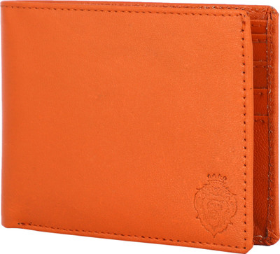 

Lioncrown Men Orange Genuine Leather Wallet(7 Card Slots)