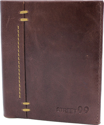 

Street 99 Men Brown Genuine Leather Wallet(10 Card Slots)