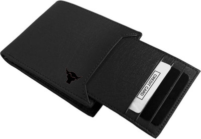 

Walleto Men Formal Black Artificial Leather Wallet(6 Card Slots)