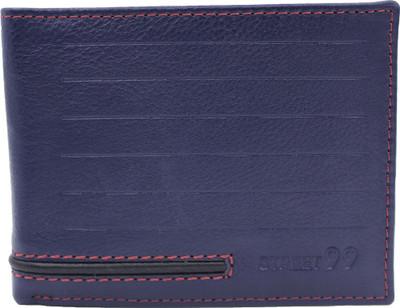 

Street 99 Men Blue Genuine Leather Wallet(10 Card Slots)
