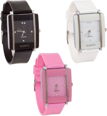 Miss Perfect glory black white and pink square women Watch - For Girls Watch  - For Women   Watches  (Miss Perfect)