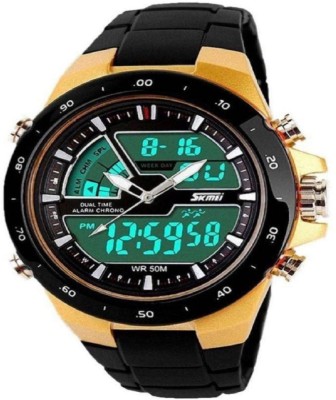 Awiser WR50 Dual Time Alarm Digital Analog Orange Chronograph Watch  - For Men   Watches  (Awiser)